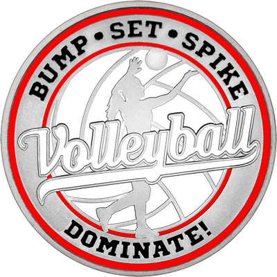 White "Volleyball" with Red Outer Circular Borders